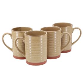 Gibson Home Terra Bella 4 Piece 18.5 Ounce Terracotta Mug Set in Sandstone