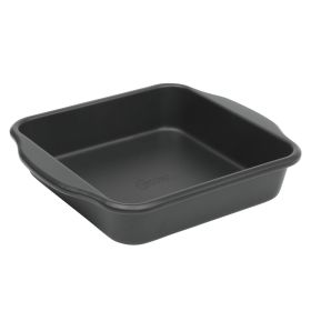 Oster Teston Platinum Collection 8 Inch Nonstick Carbon Steel Square Cake Pan in Matte Black