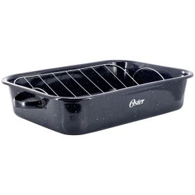 Oster Castillo 17 x 12 Inch Enamel on Steel Baking Pan with Removable Rack in Blue