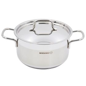 Korkmaz Alfa 2 Piece 2.5 Liter Stainless Steel Casserole Dish with Lid