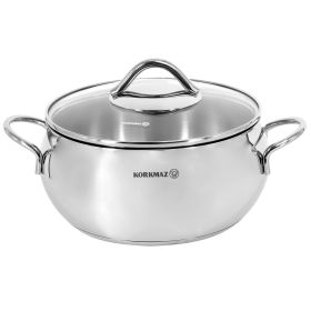 Korkmaz Tombik 2.5 Liter Stainless Steel Casserole in Polished Silver