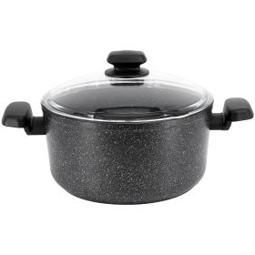 Korkmaz Ornella Non Stick 11 Inch 8 Liter Casserole with Lid in Black