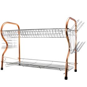 Better Chef 2-Tier 22 in. Chrome Plated Dish Rack in Copper